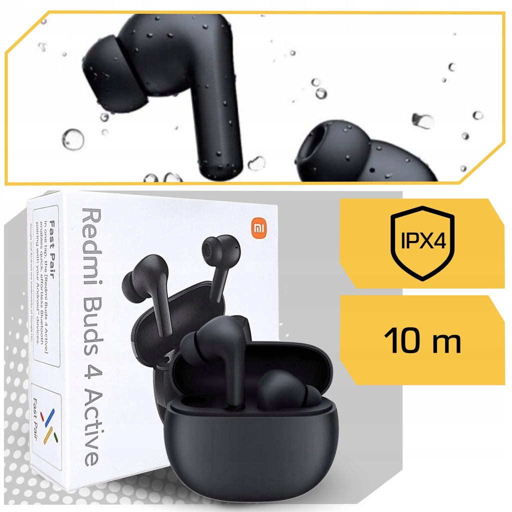 SŁUCHAWKI BEZPRZEWODOWE Xiaomi Redmi Buds 4 Active douszne FAST PAIR Kod producenta M2232E1